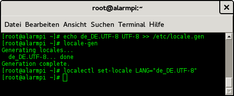 Spracheinstellung auf deutsch und UTF-8 setzen
